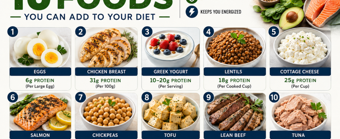10 High-Protein Foods You Can Add to Your Diet (Complete Guide)